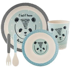 Dječji set za jelo - Panda (zdjelica, tanjurić, žlica,vilica, čaša)