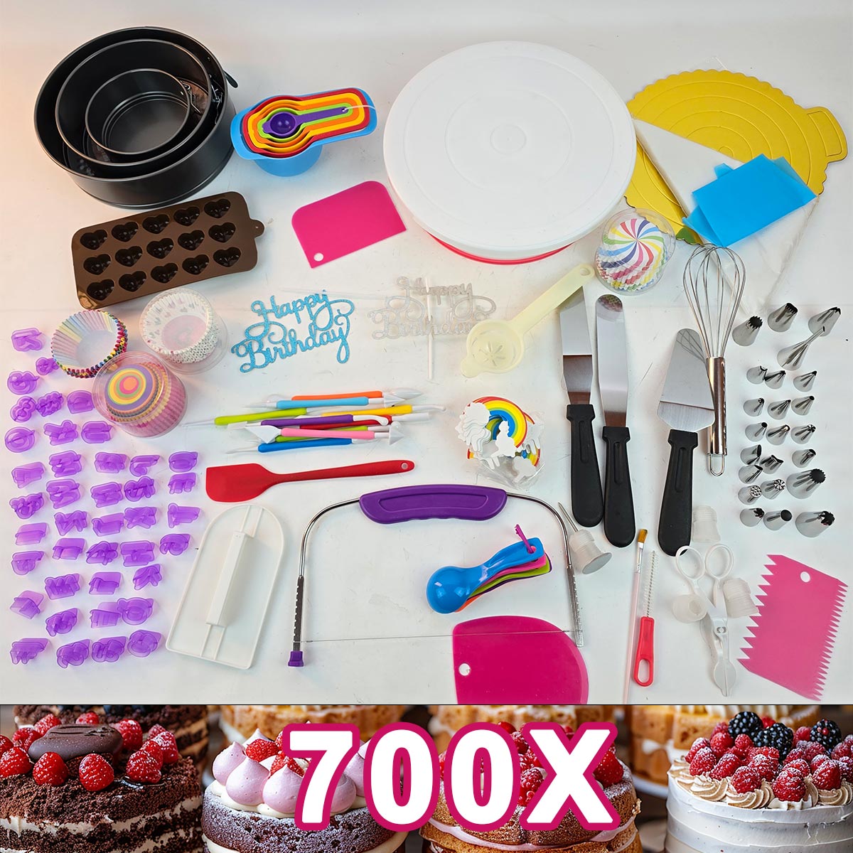 700 dijelni set za ukrašavanje torti i kolača - Mediteran Shop